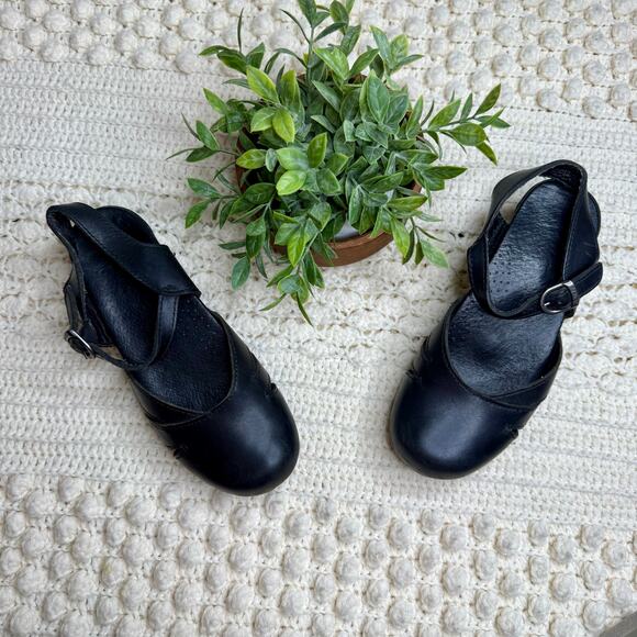 DANSKO Women's Margrete Mary Jane Clog Leather Sandal Ankle Strap Black Size 39 - Picture 11 of 12